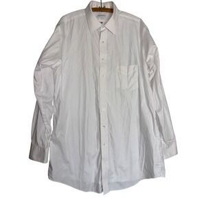 Yorkshire VI Mens White Dress Shirt 17 36/37 Tall Long Sleeve Office Business